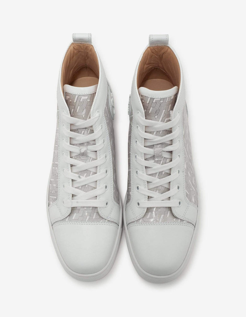 Christian Louboutin - Louis CL Motif White High Top Trainers -