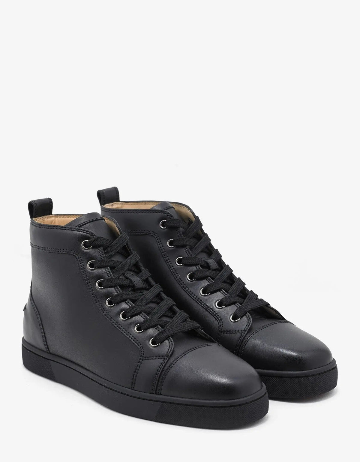 Christian Louboutin - Louis Flat Calf Black High Top Trainers -