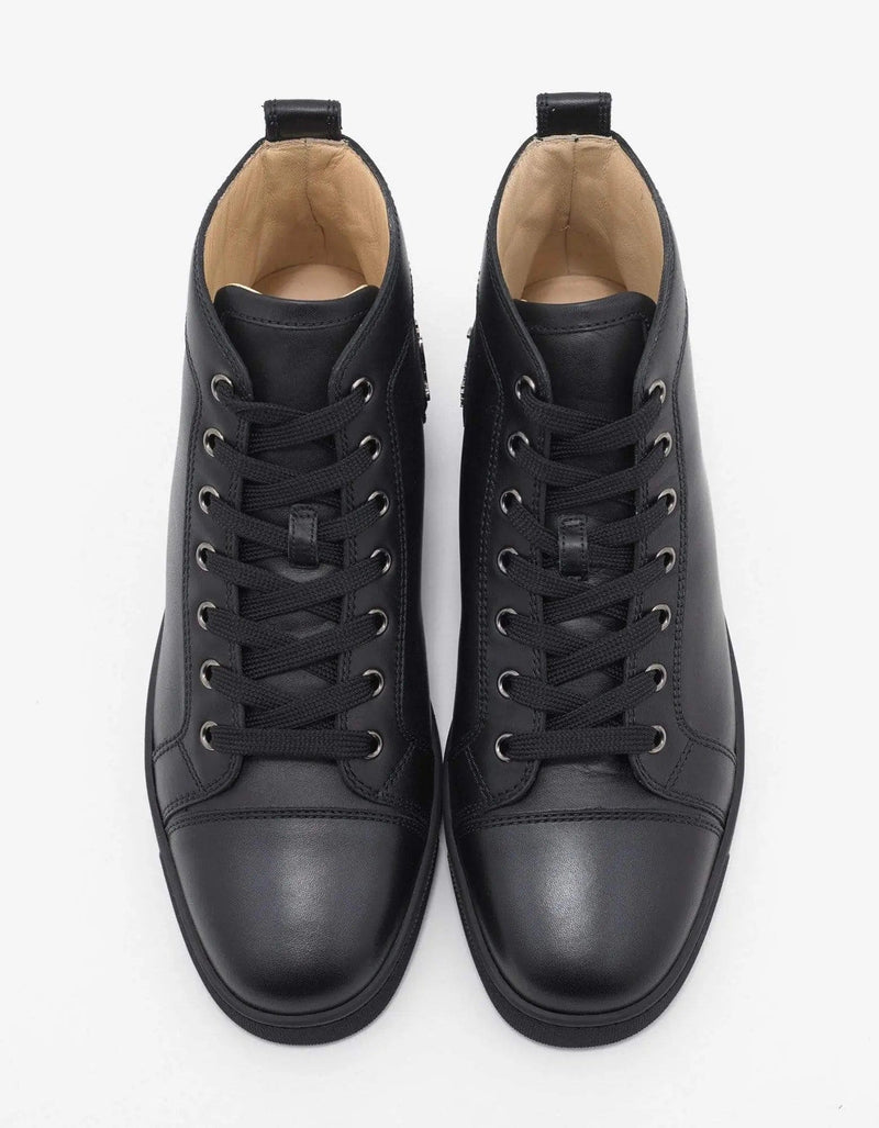 Christian Louboutin - Louis Flat Calf Black High Top Trainers -