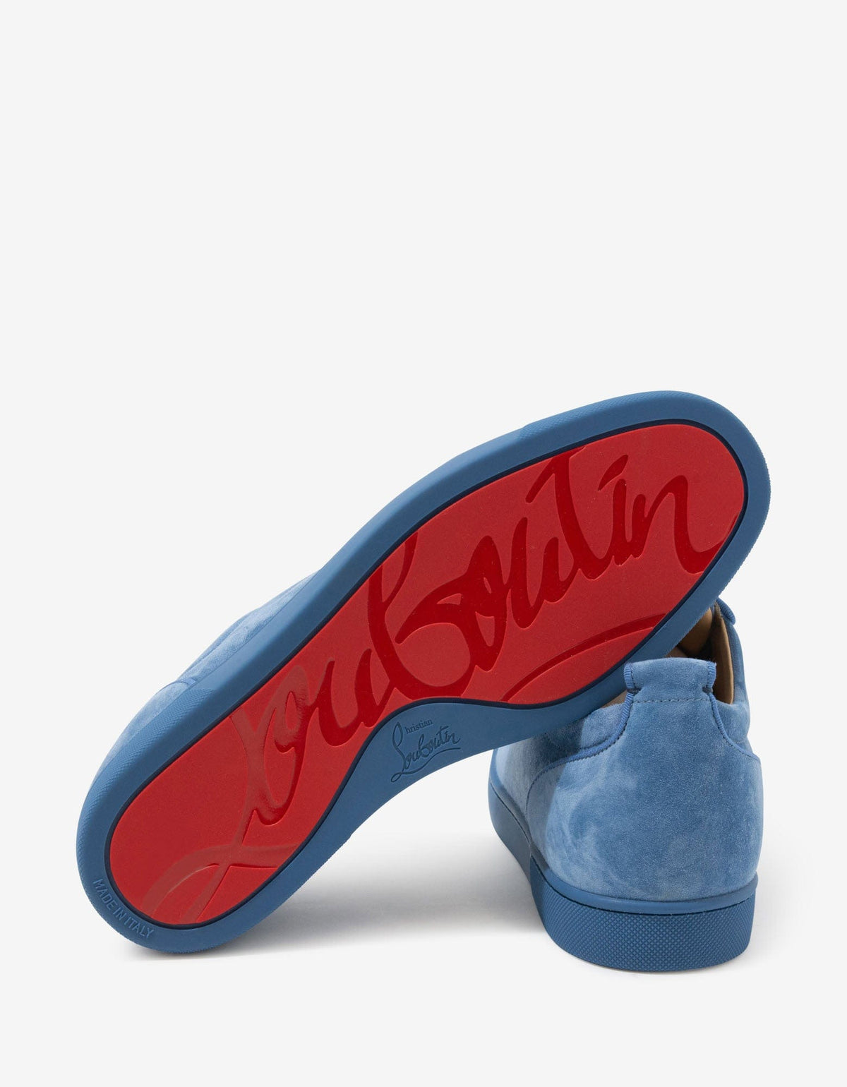 Christian Louboutin Louis Junior Orlato Blue Suede Trainers