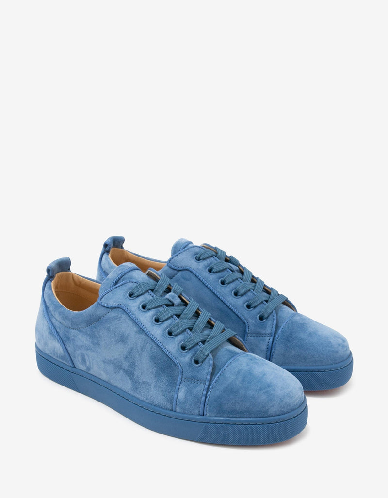 Christian Louboutin Louis Junior Orlato Blue Suede Trainers