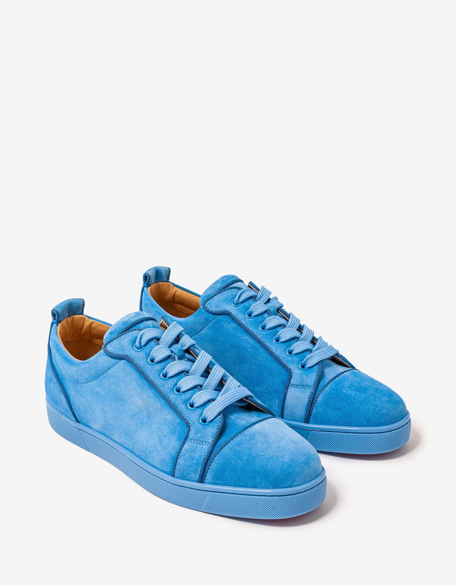 Christian Louboutin Louis Junior Orlato Greek Blue Suede Trainers Zoo Fashions