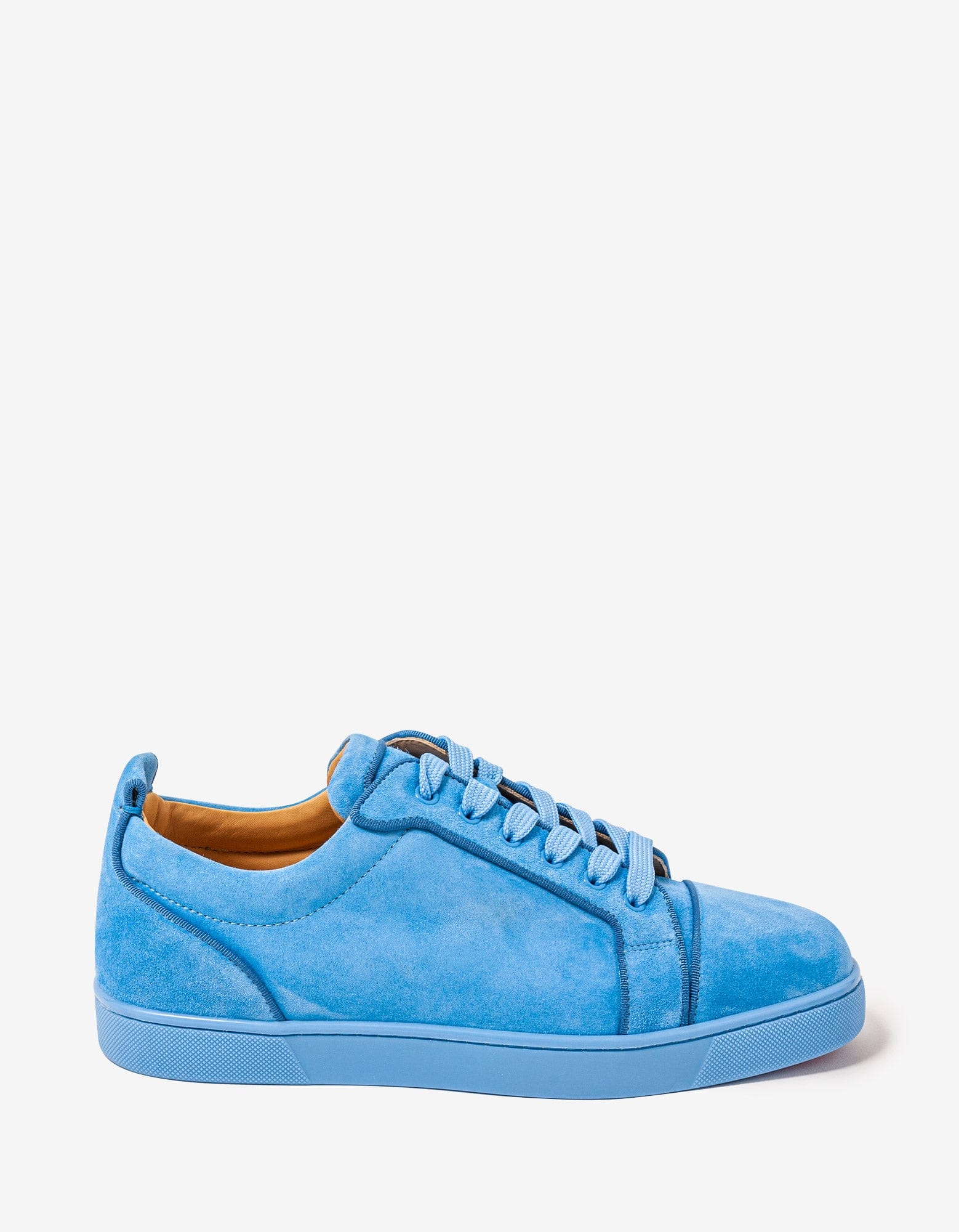 Christian Louboutin Louis Junior Orlato Greek Blue Suede Trainers Zoo Fashions