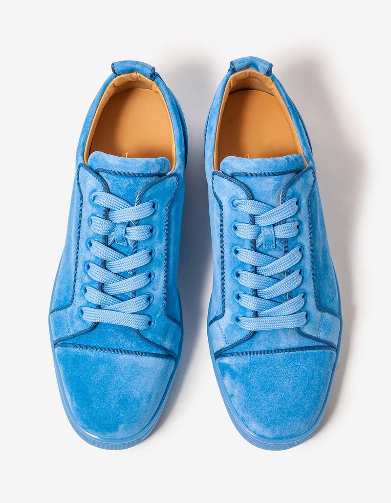 Christian Louboutin - Louis Junior Orlato Greek Blue Suede Trainers -