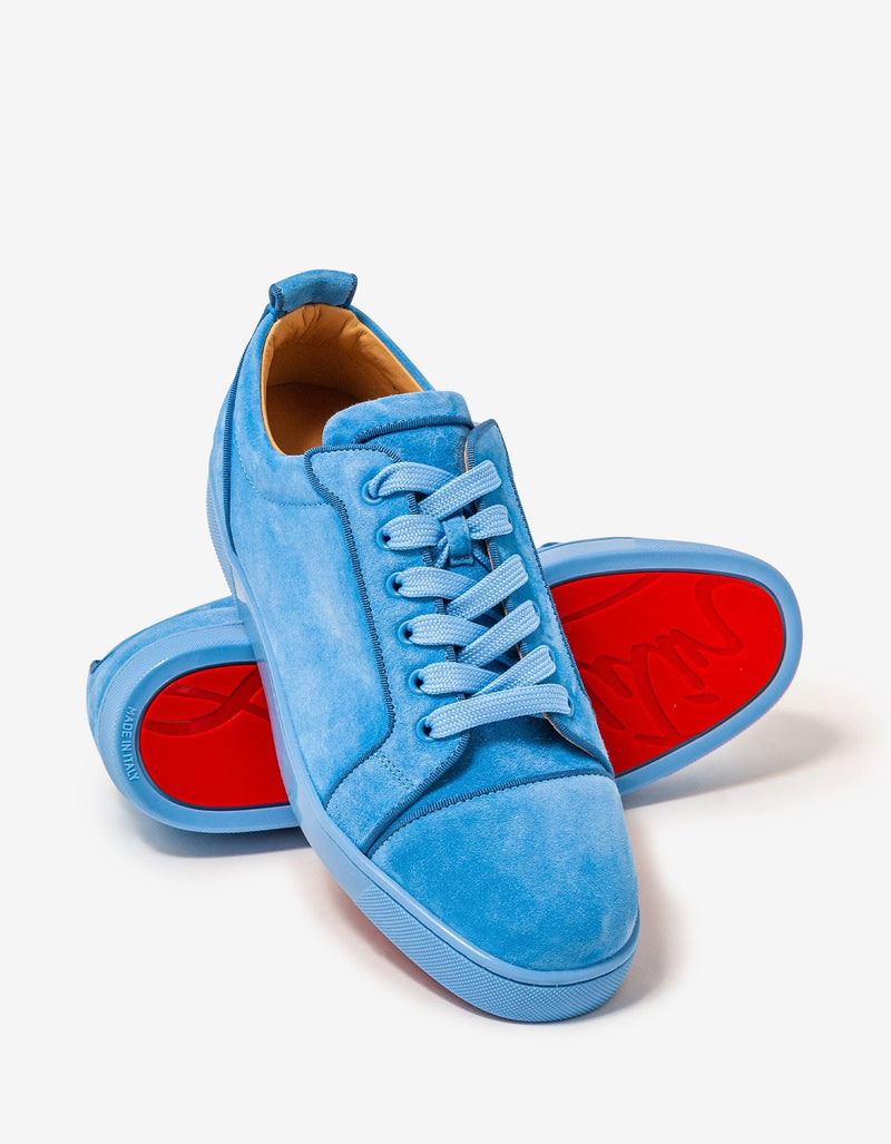 Christian Louboutin - Louis Junior Orlato Greek Blue Suede Trainers -