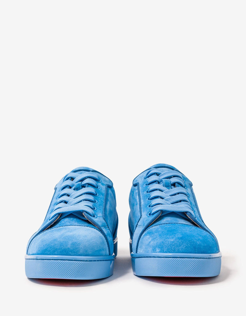 Christian Louboutin Louis Junior Orlato Greek Blue Suede Trainers -