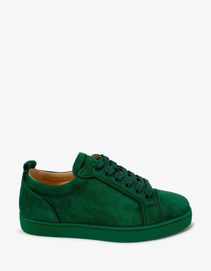 Christian Louboutin Louis Junior Orlato Green Suede Trainers -