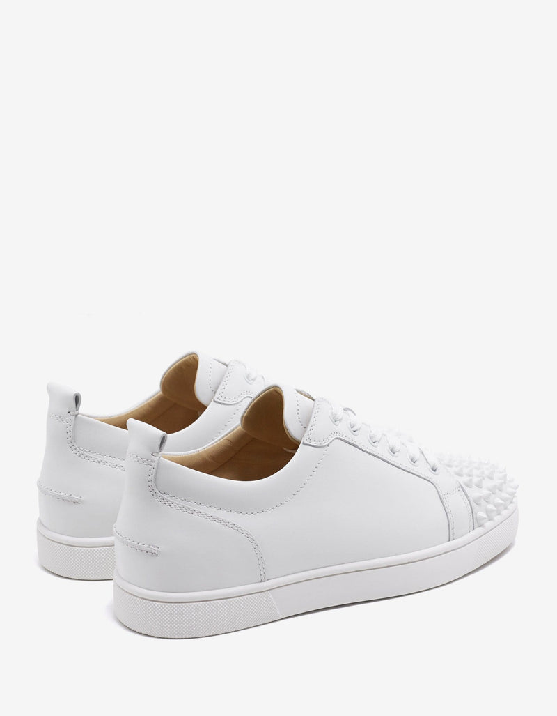 Christian Louboutin Louis Junior Spikes Flat White Leather Trainers