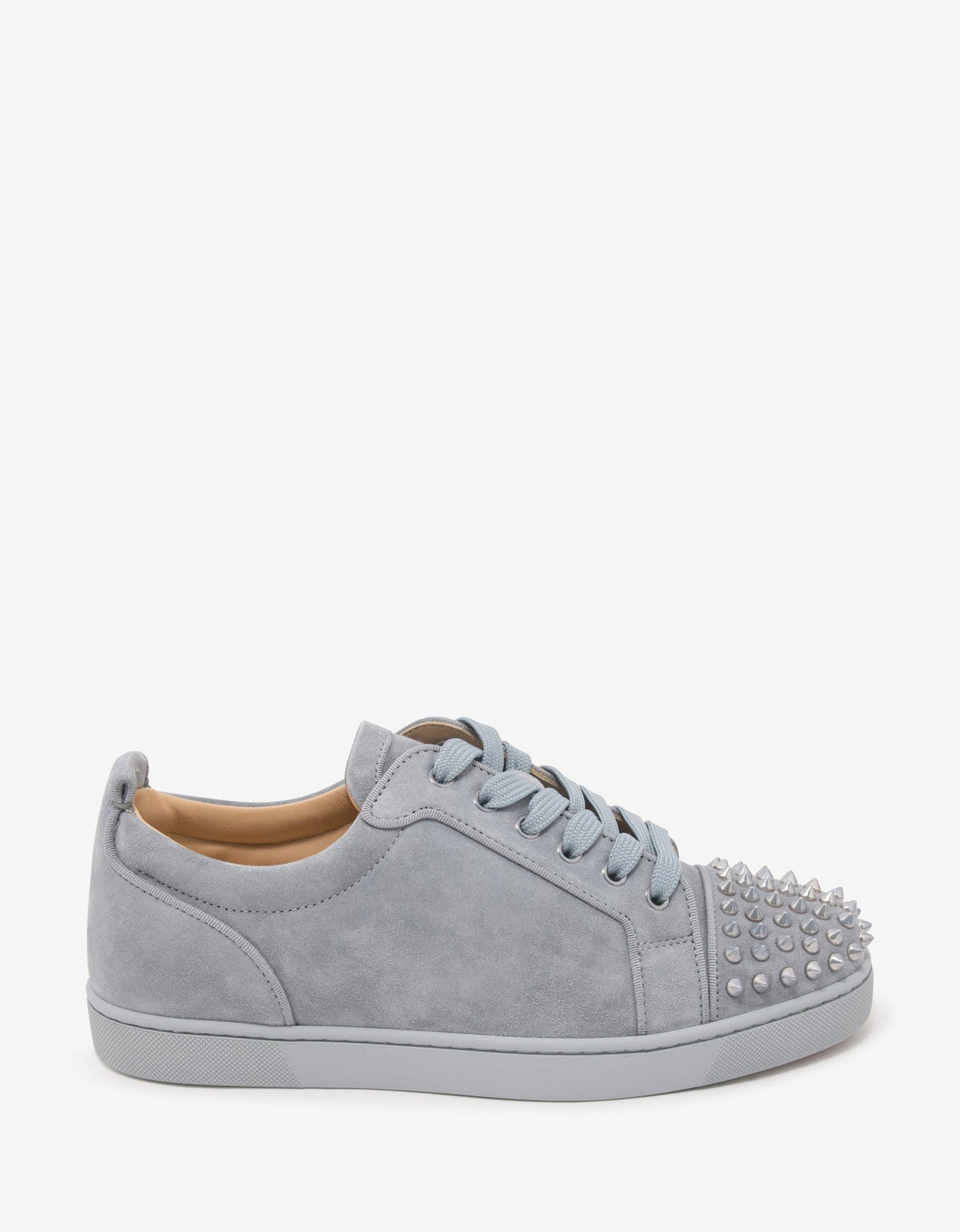 Christian Louboutin Louis Junior Spikes Orlato Grey Suede Trainers