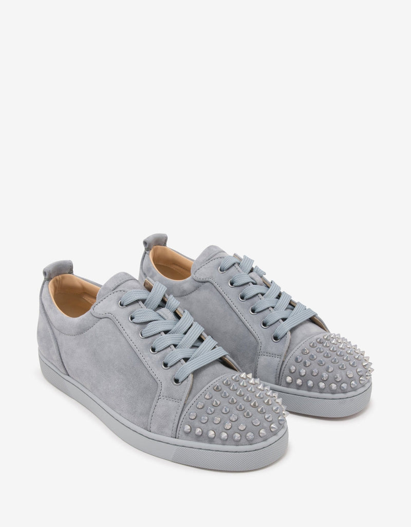 Christian Louboutin Louis Junior Spikes Orlato Grey Suede Trainers