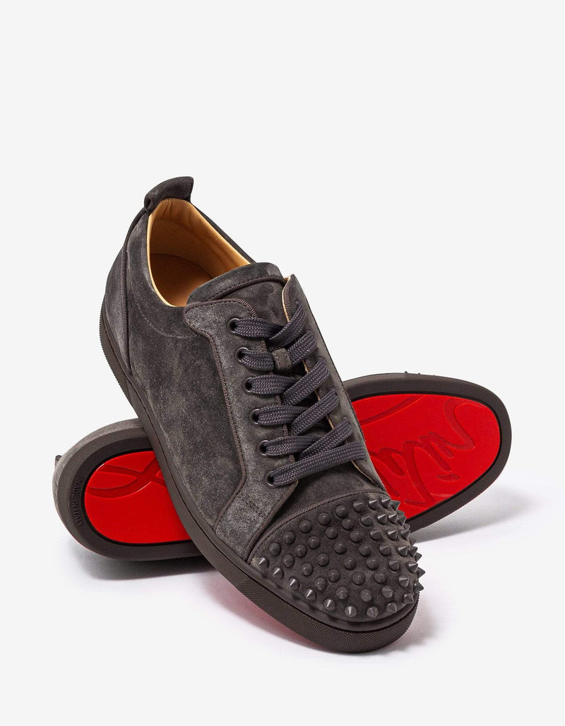 Christian Louboutin Louis Junior Spikes Orlato Ombre Grey Suede Trainers