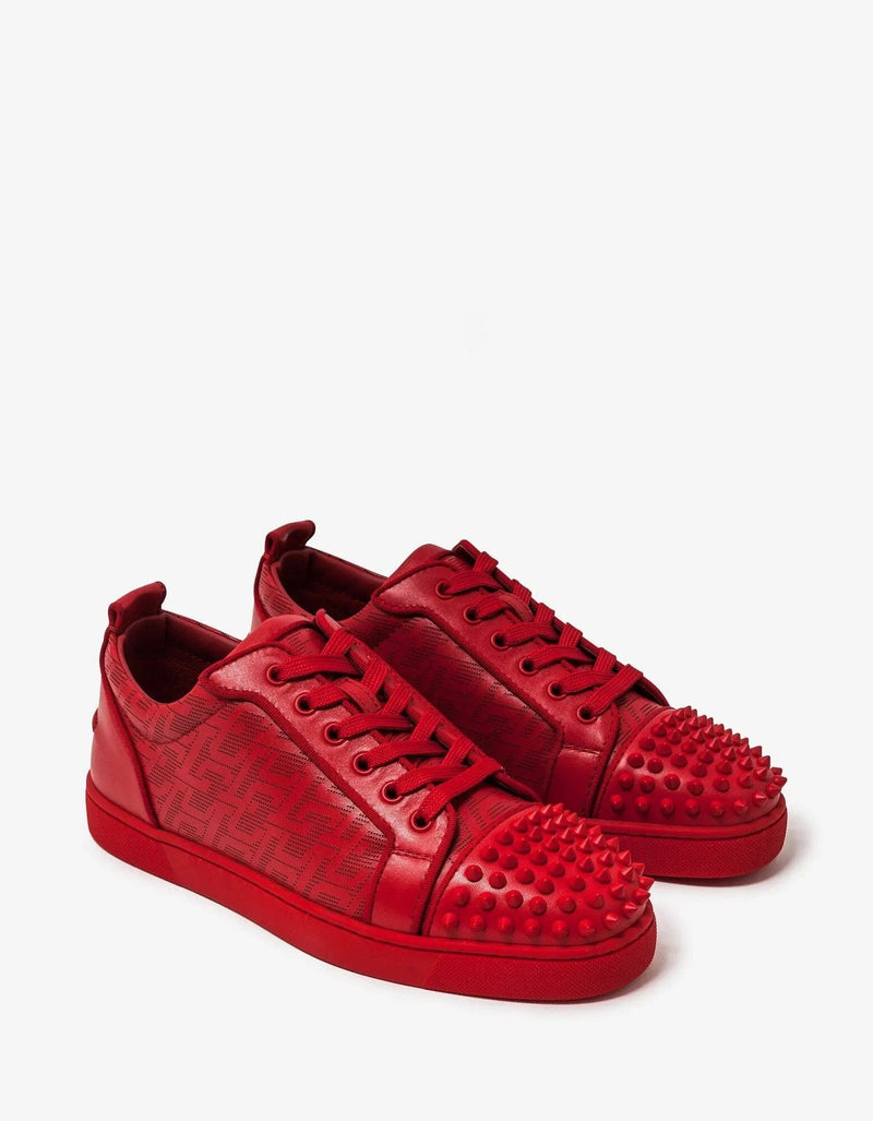 Christian Louboutin - Louis Junior Spikes Techno CL Red Trainers -