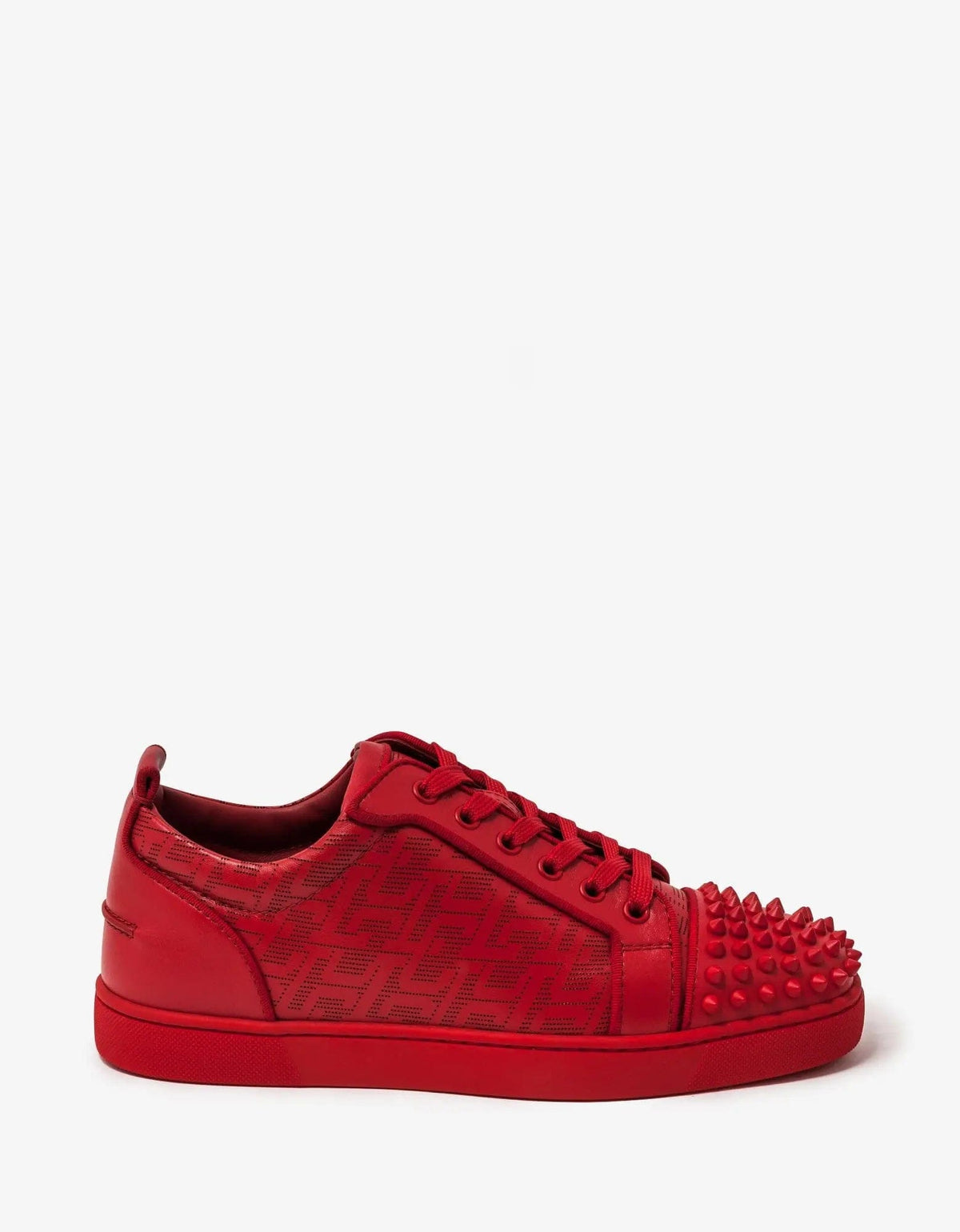 Christian Louboutin - Louis Junior Spikes Techno CL Red Trainers -