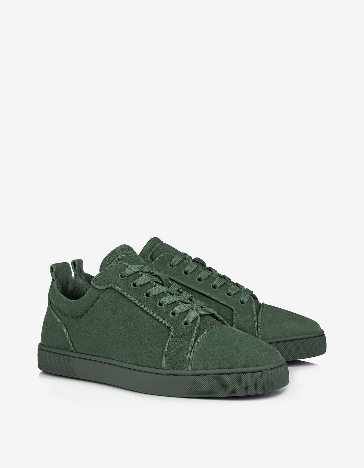 Christian Louboutin Louis Junior Tennessee Green Suede Trainers