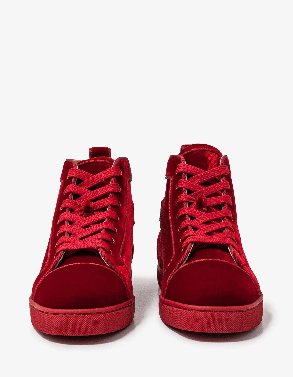 Christian Louboutin Louis Orlato Red Velvet High Top Trainers