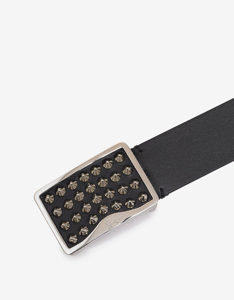 Christian Louboutin Louis Spikes Buckle Black Belt