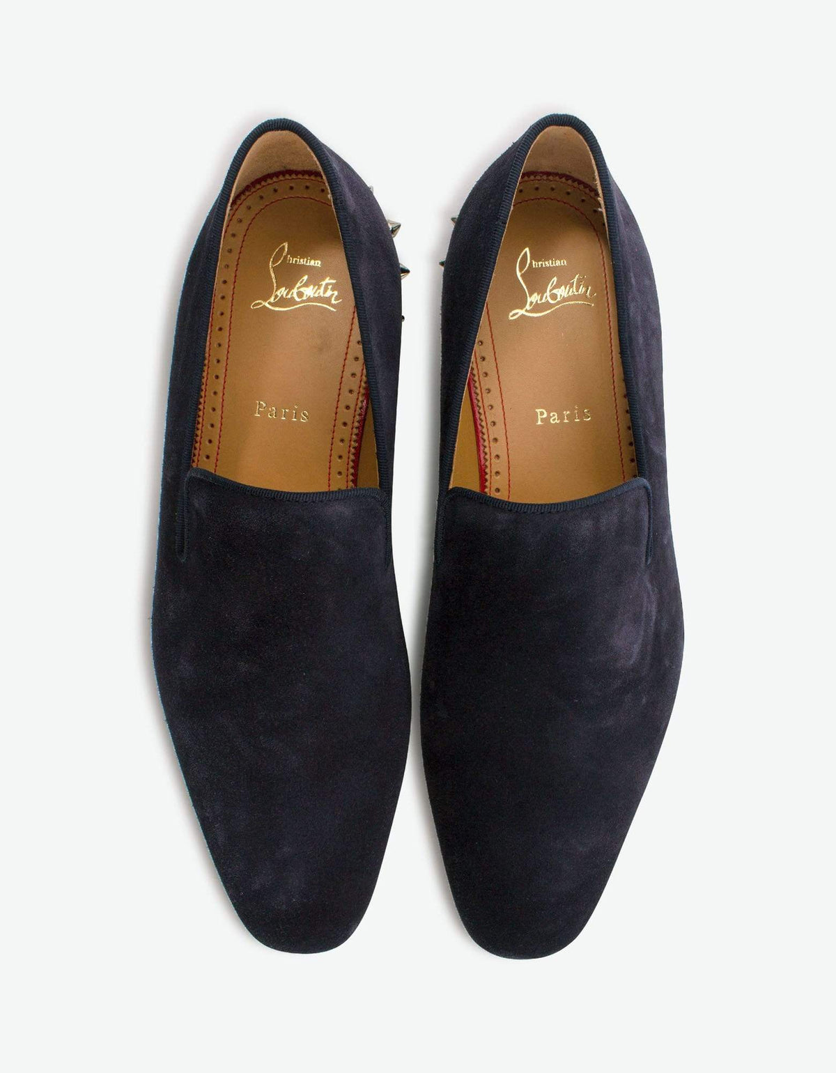 Christian Louboutin Marquees Ocean Blue Suede Leather Loafers -