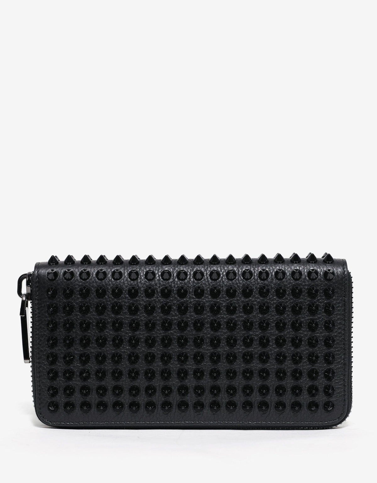 Christian Louboutin Panettone Black Grain Leather Spikes Wallet