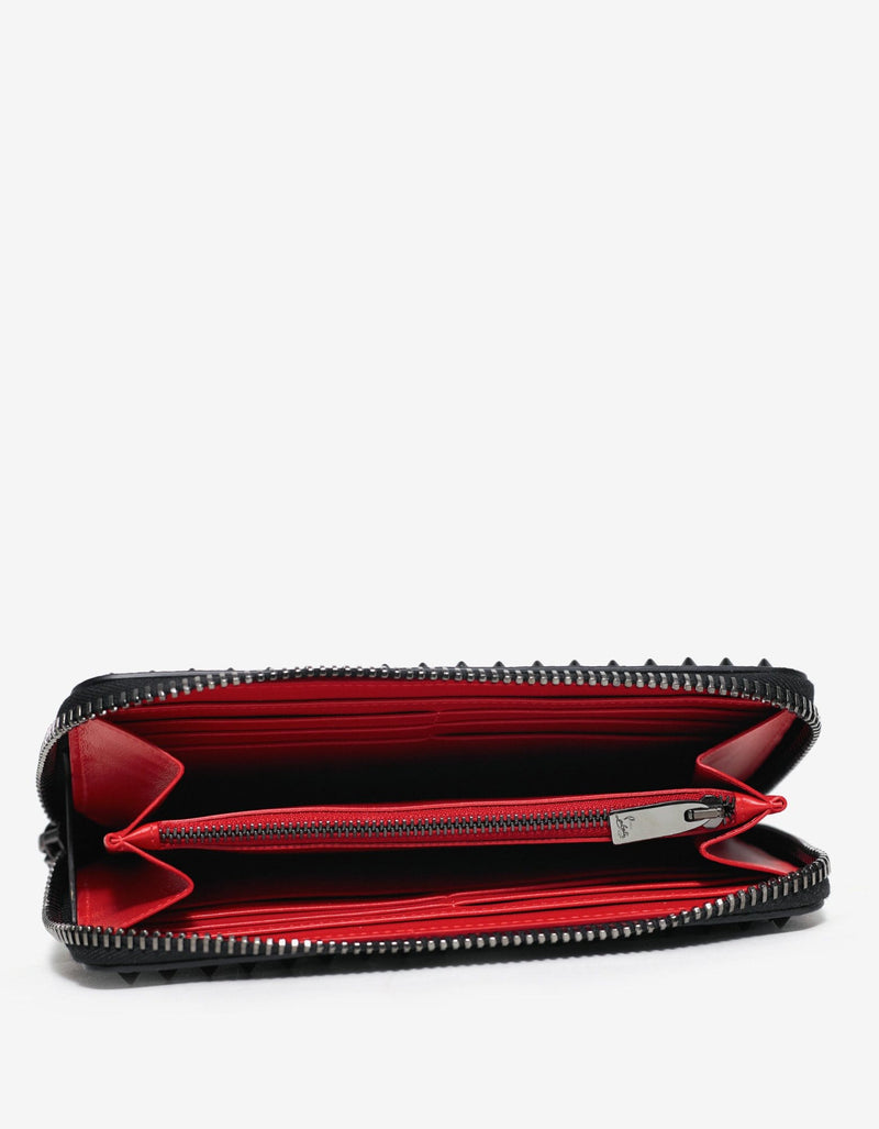 Christian Louboutin Panettone Black Grain Leather Spikes Wallet