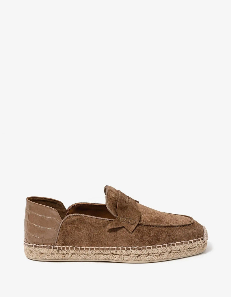 Christian Louboutin Paquepapa No Back Brown Espadrilles