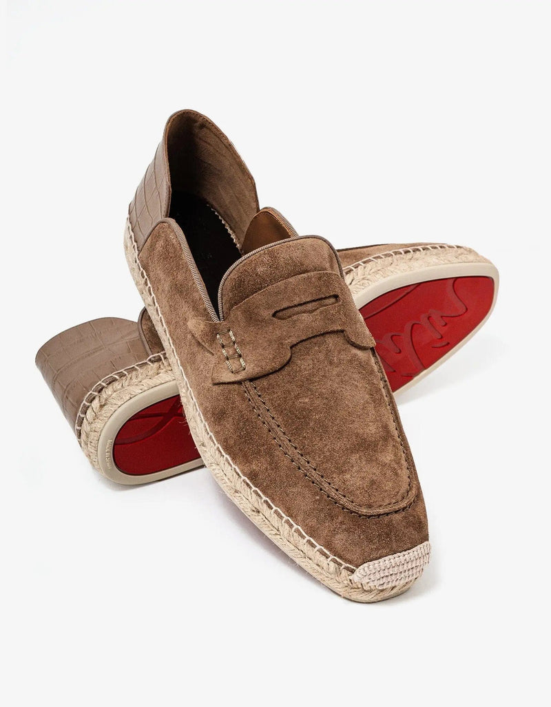 Christian Louboutin Paquepapa No Back Brown Espadrilles