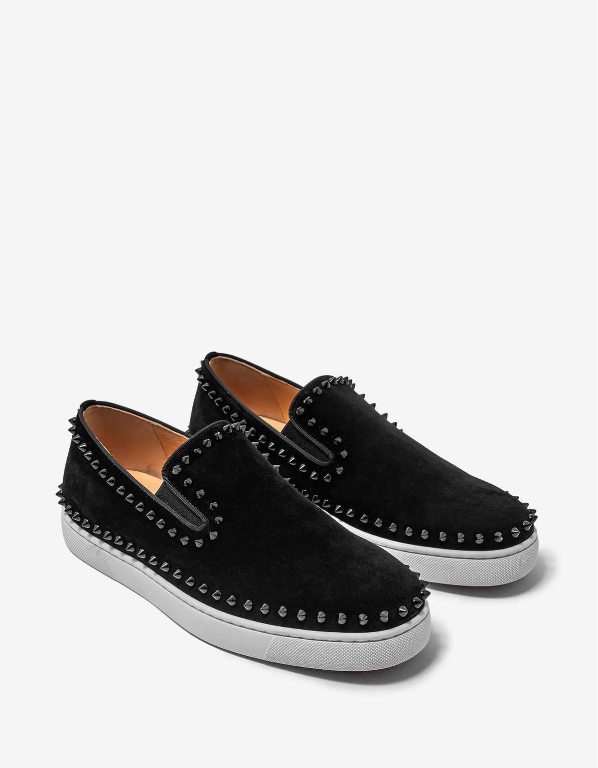 Christian Louboutin Pik Boat Black Suede Leather Trainers