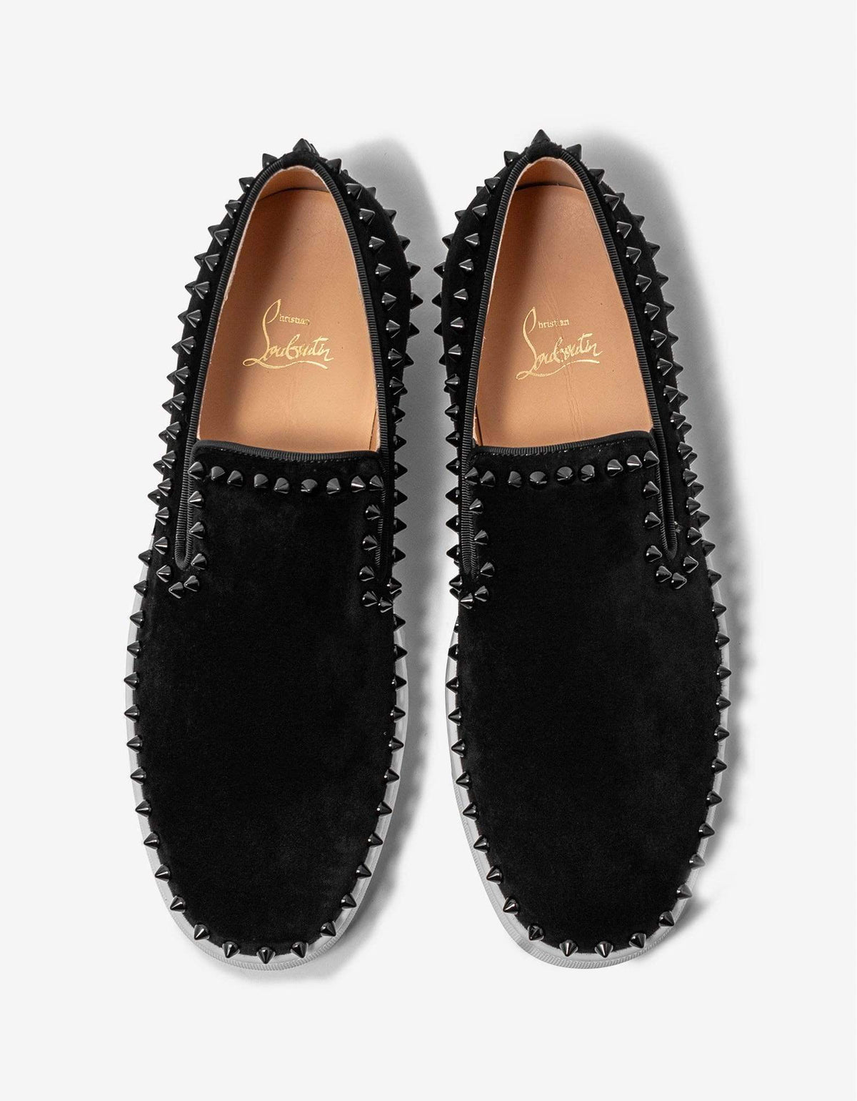 Christian Louboutin Pik Boat Black Suede Leather Trainers