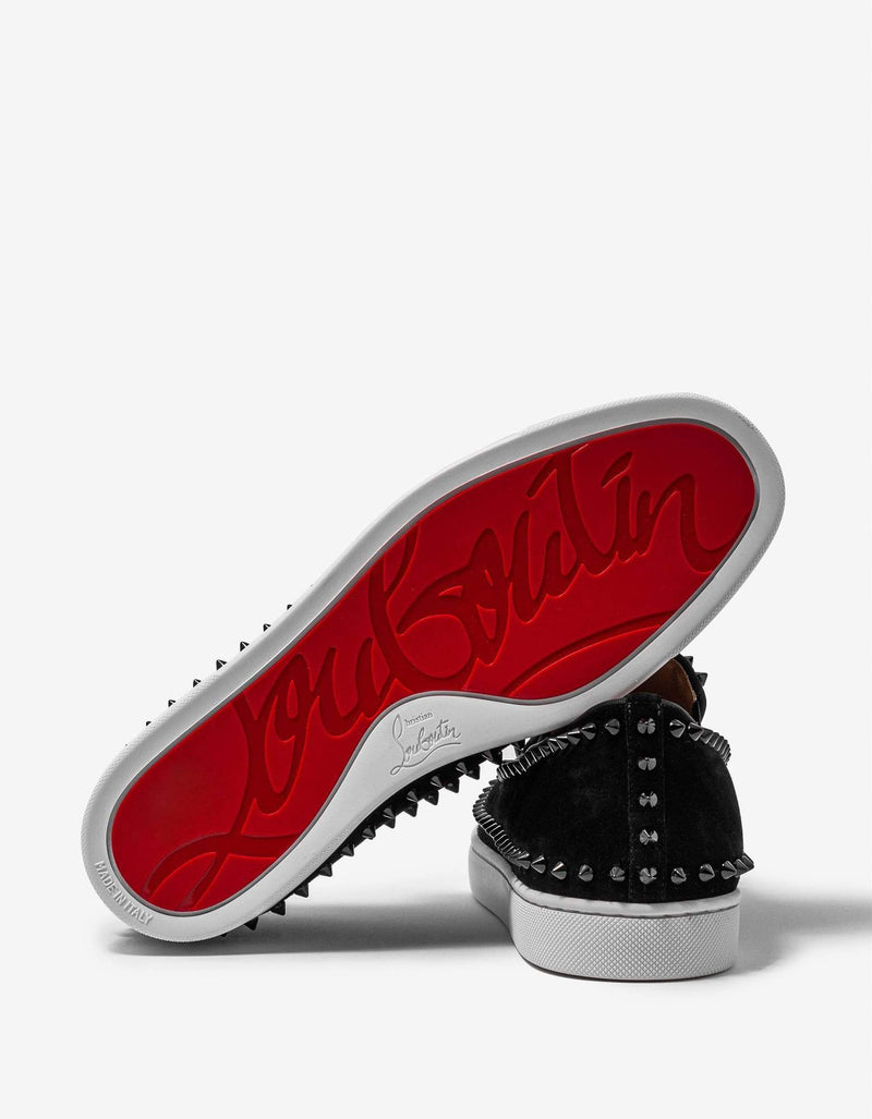 Christian Louboutin Pik Boat Black Suede Leather Trainers