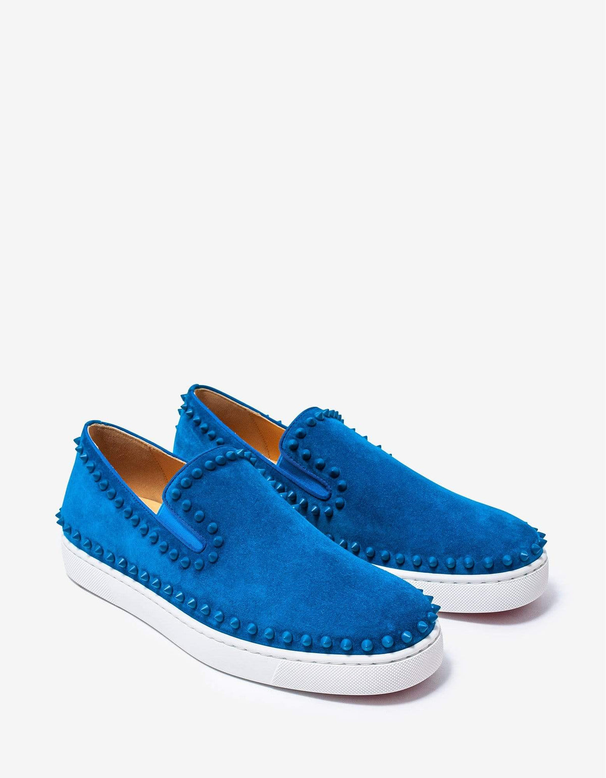 Christian Louboutin Pik Boat Blue Suede Leather Trainers