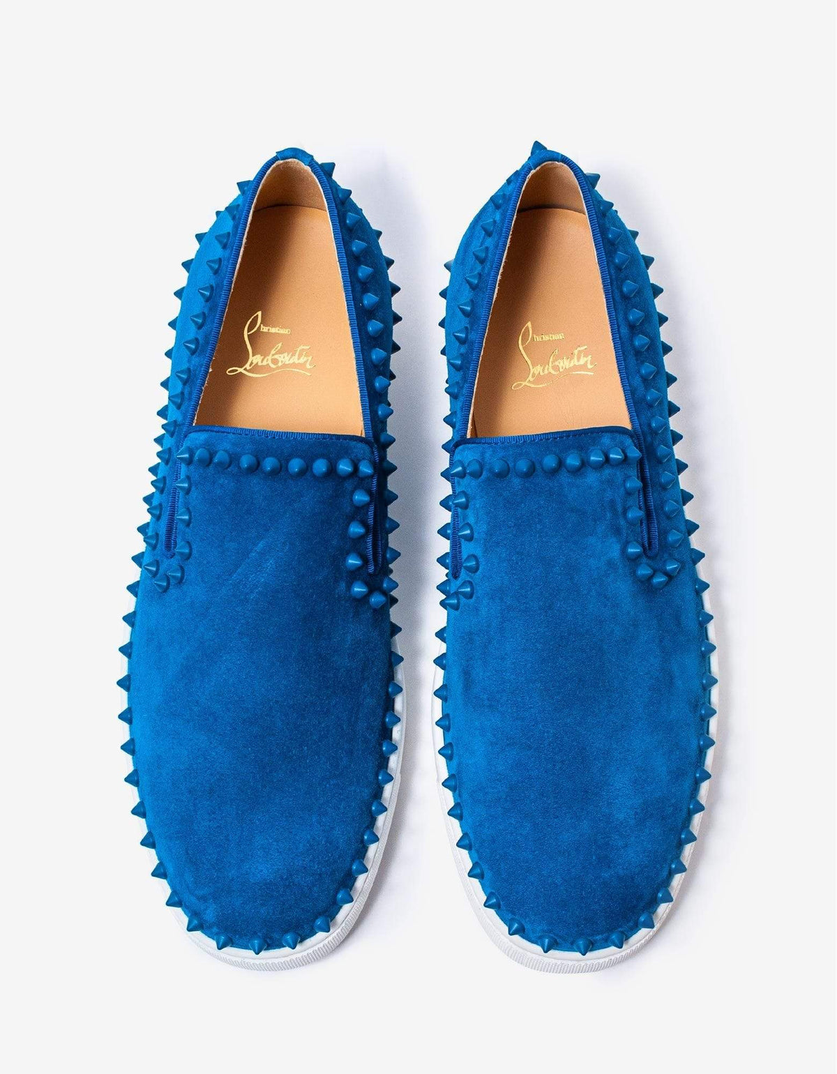 Christian Louboutin Pik Boat Blue Suede Leather Trainers