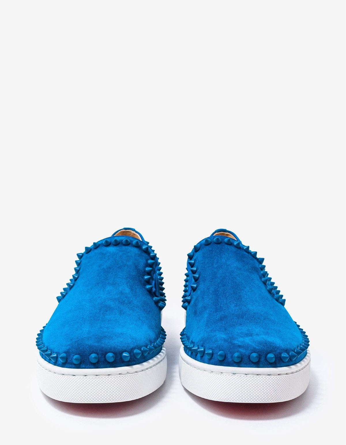 Christian Louboutin Pik Boat Blue Suede Leather Trainers