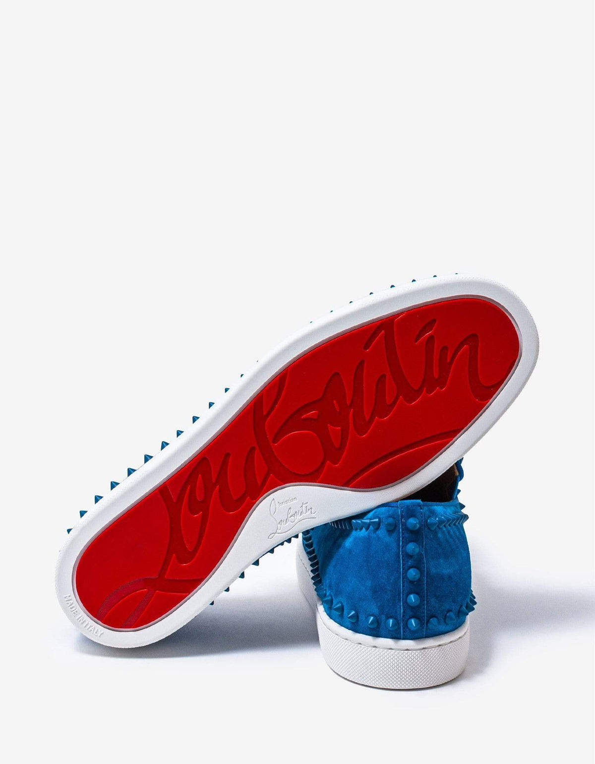 Christian Louboutin Pik Boat Blue Suede Leather Trainers