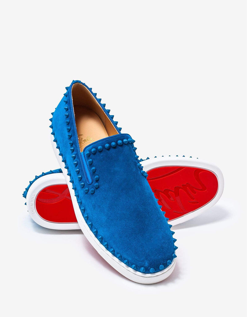 Christian Louboutin Pik Boat Blue Suede Leather Trainers