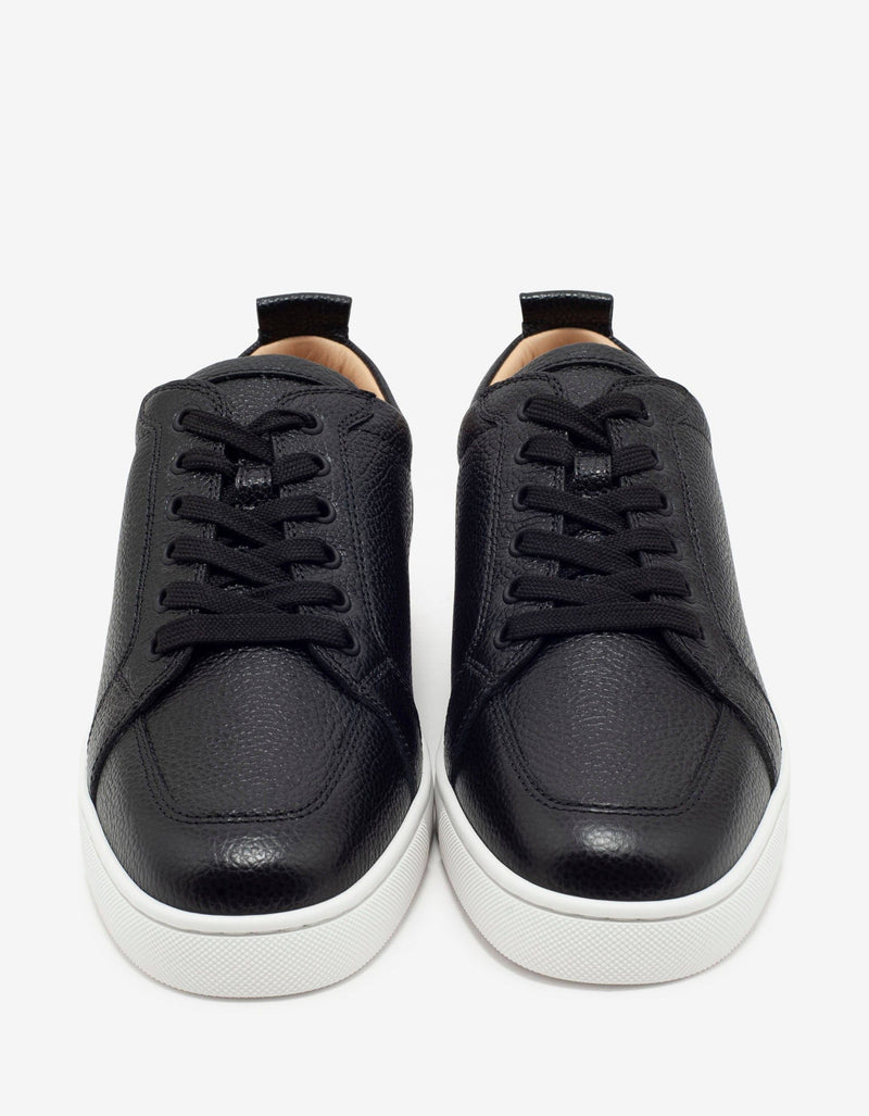 Christian Louboutin Rantulow Black Grain Leather Trainers