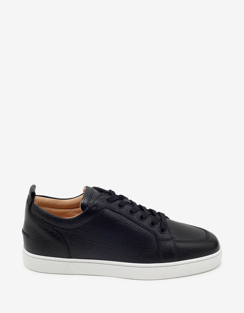 Christian Louboutin Rantulow Black Grain Leather Trainers