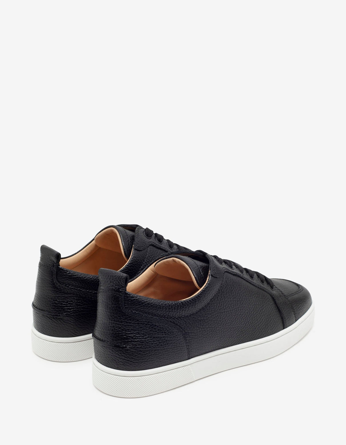 Christian Louboutin Rantulow Black Grain Leather Trainers