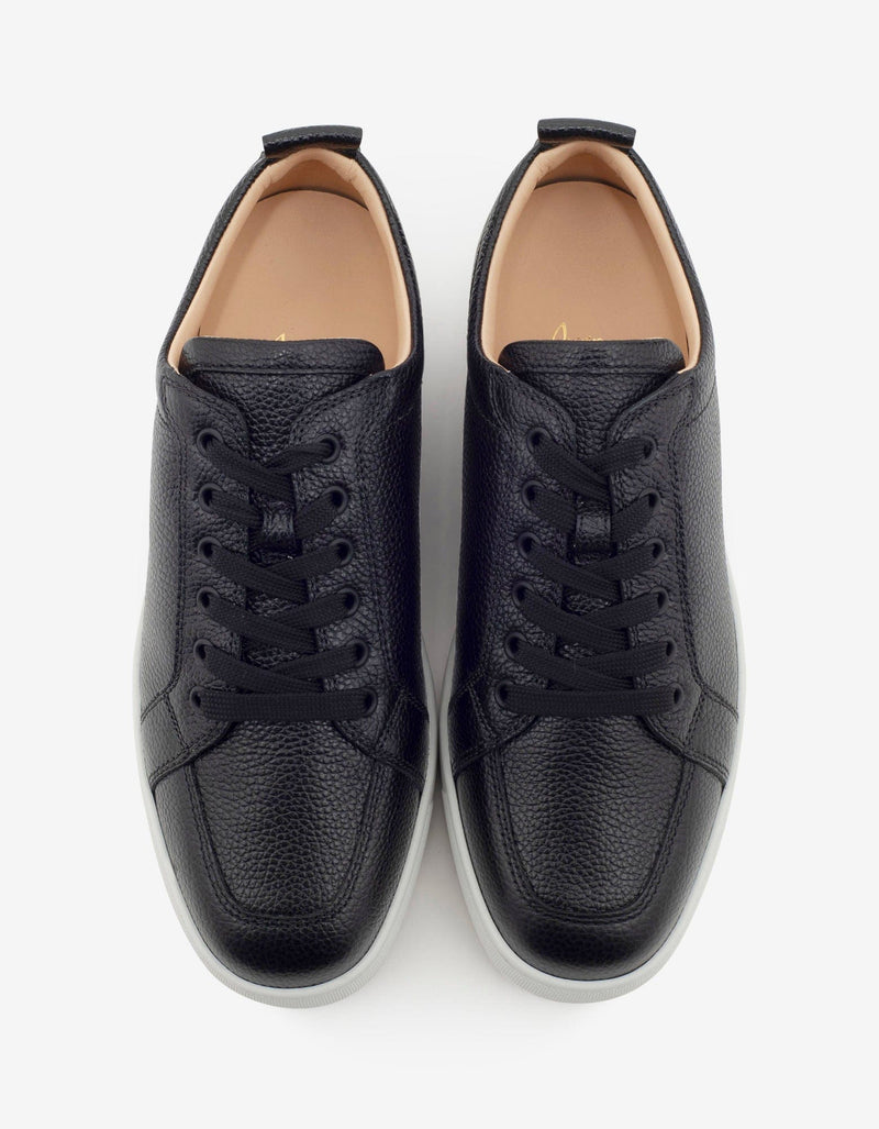 Christian Louboutin Rantulow Black Grain Leather Trainers