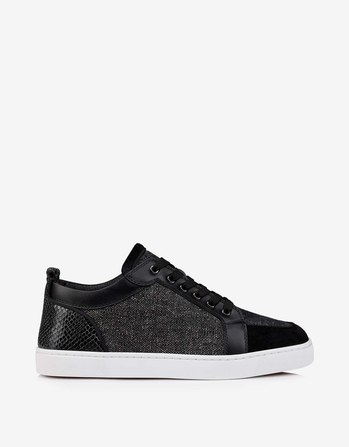 Christian Louboutin Rantulow Black Linen Trainers Zoo Fashions