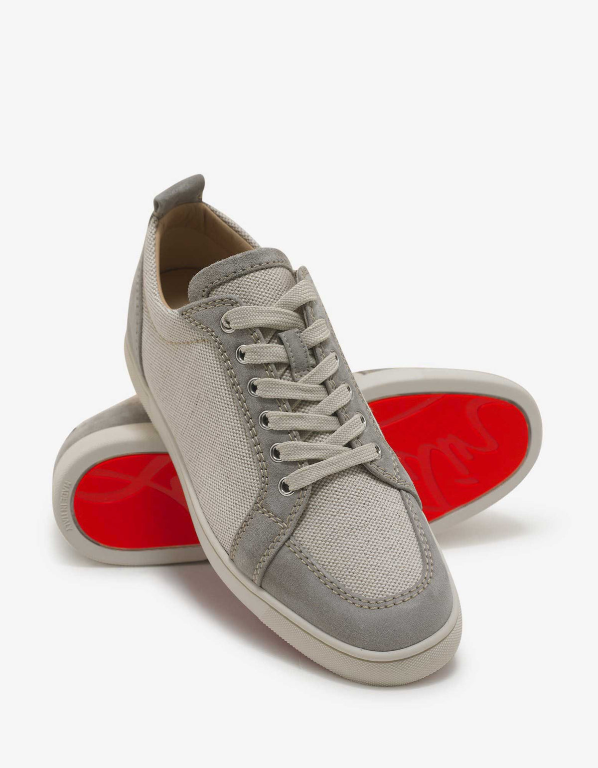 Christian Louboutin Rantulow Flat Canvas & Suede Trainers