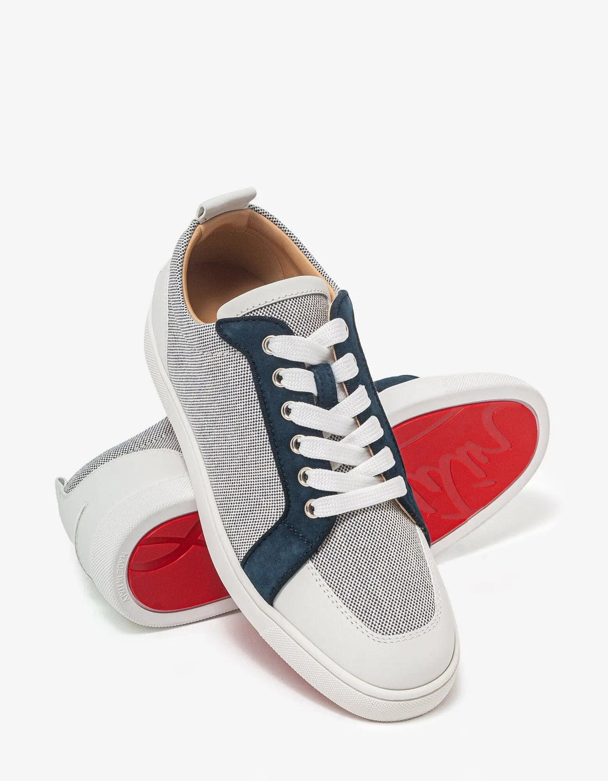 Christian Louboutin Rantulow Flat Navy Blue & White Trainers