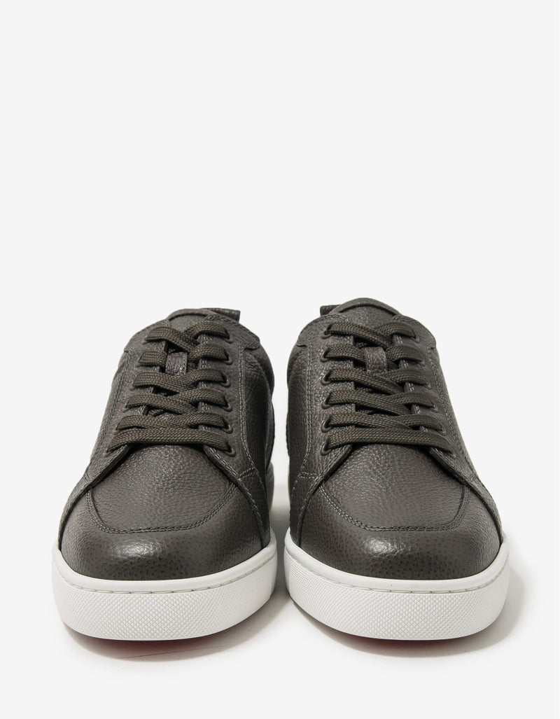 Christian Louboutin Rantulow Grey Grain Leather Trainers