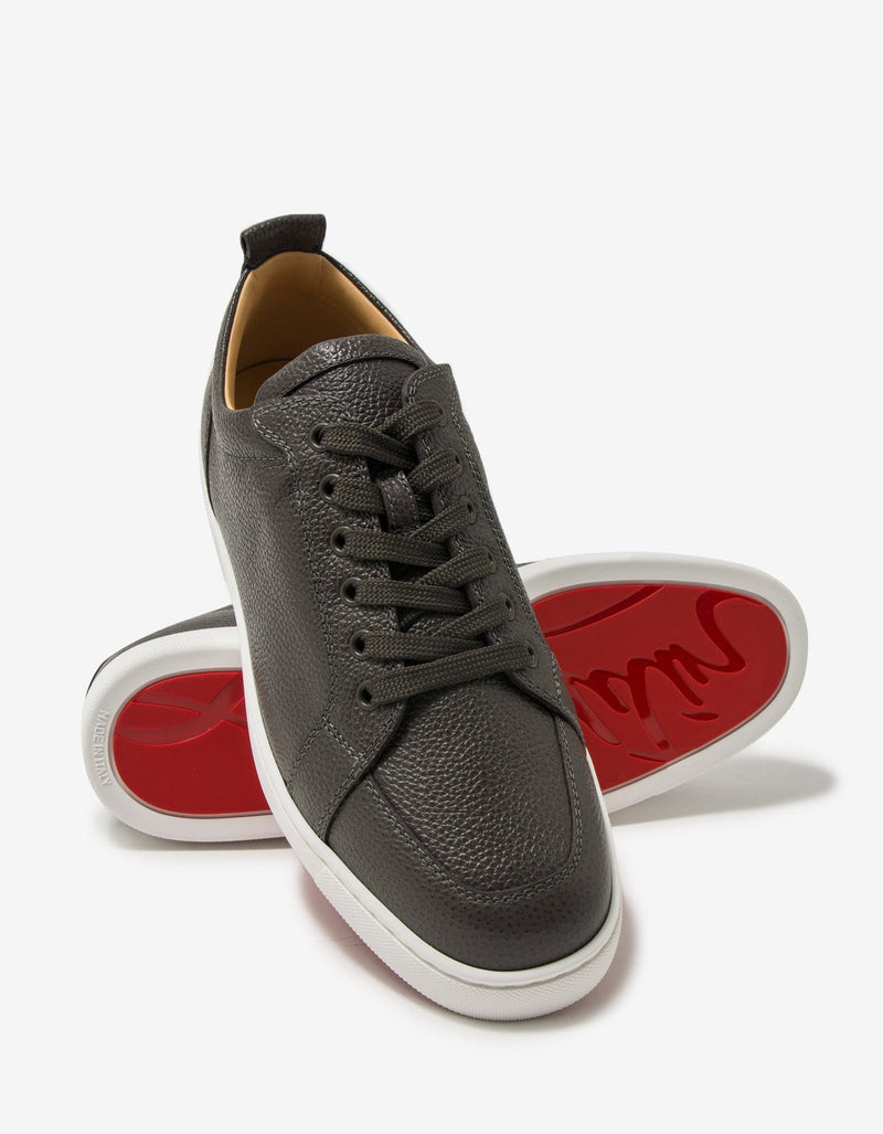 Christian Louboutin Rantulow Grey Grain Leather Trainers