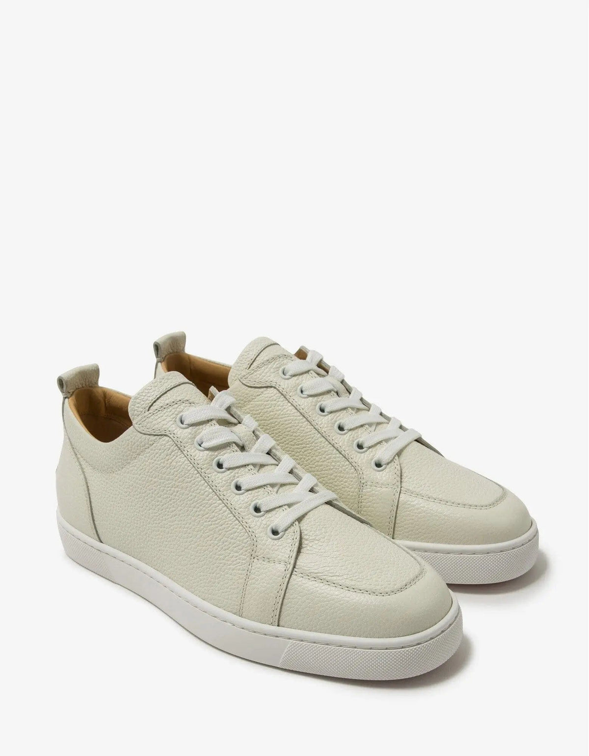 Christian Louboutin - Rantulow Latte Grain Leather Trainers -