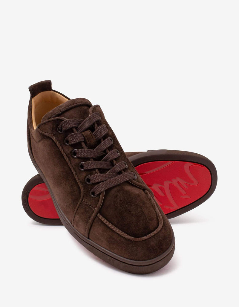 Christian Louboutin Rantulow Orlato Brown Suede Leather Trainers