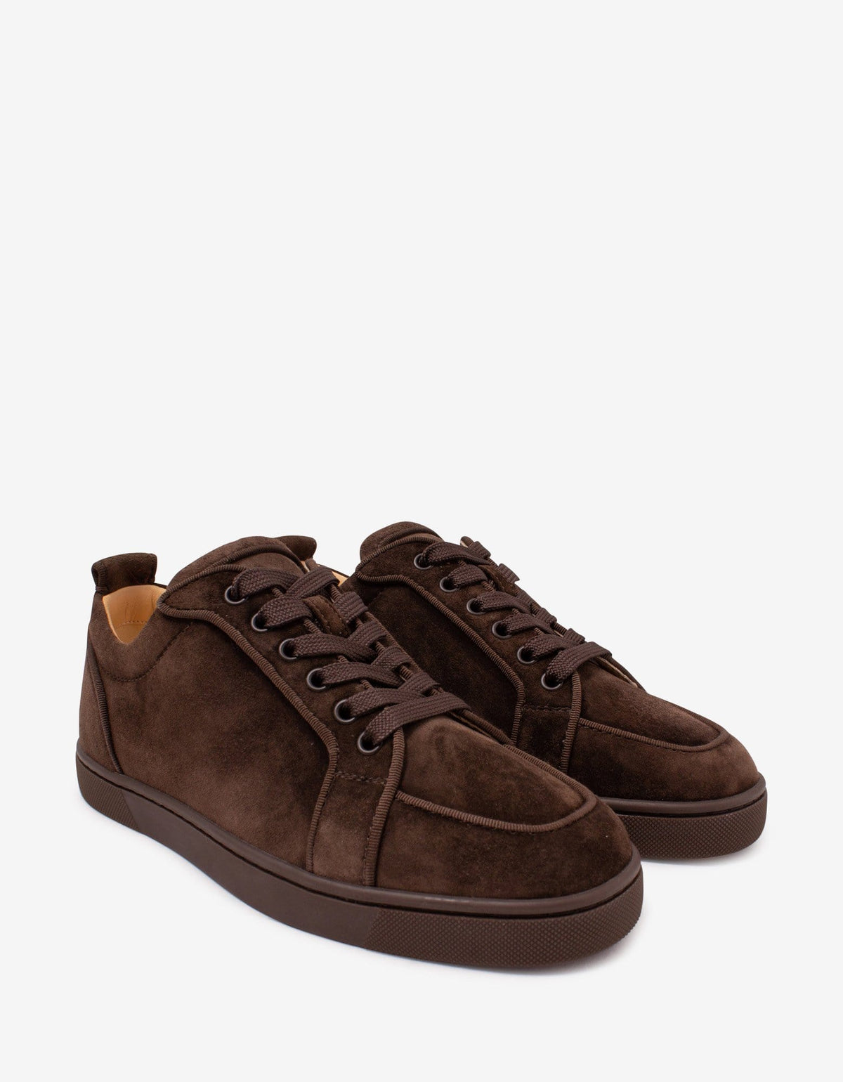 Christian Louboutin Rantulow Orlato Brown Suede Leather Trainers