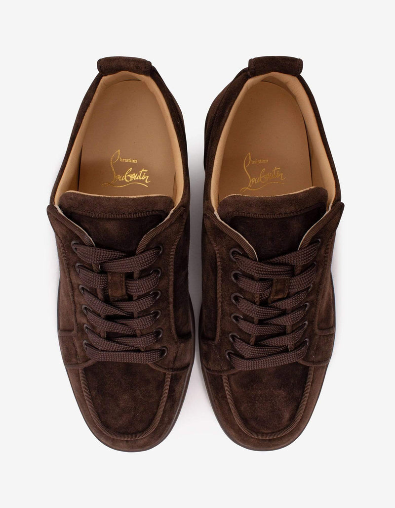 Christian Louboutin Rantulow Orlato Brown Suede Leather Trainers -