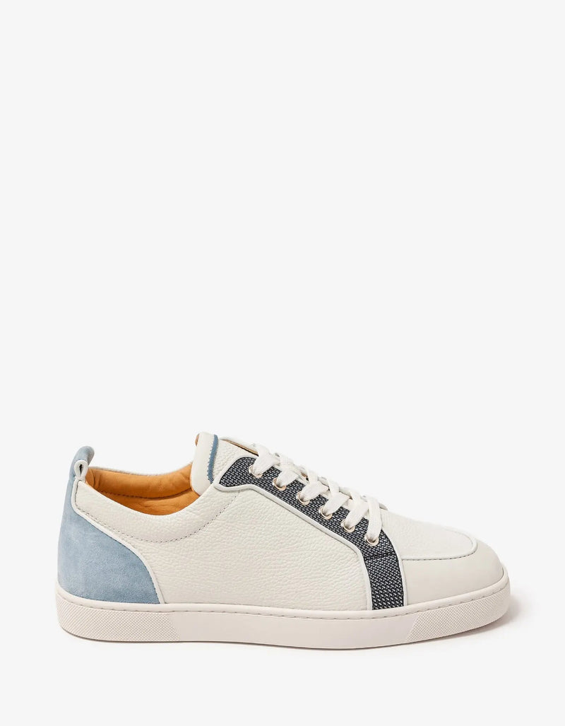 Christian Louboutin - Rantulow Orlato Flat White Multicolour Grain Leather Trainers -