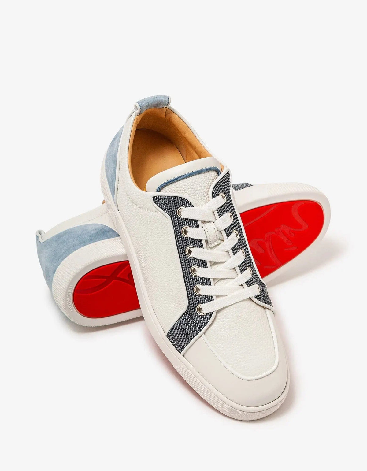 Christian Louboutin - Rantulow Orlato Flat White Multicolour Grain Leather Trainers -