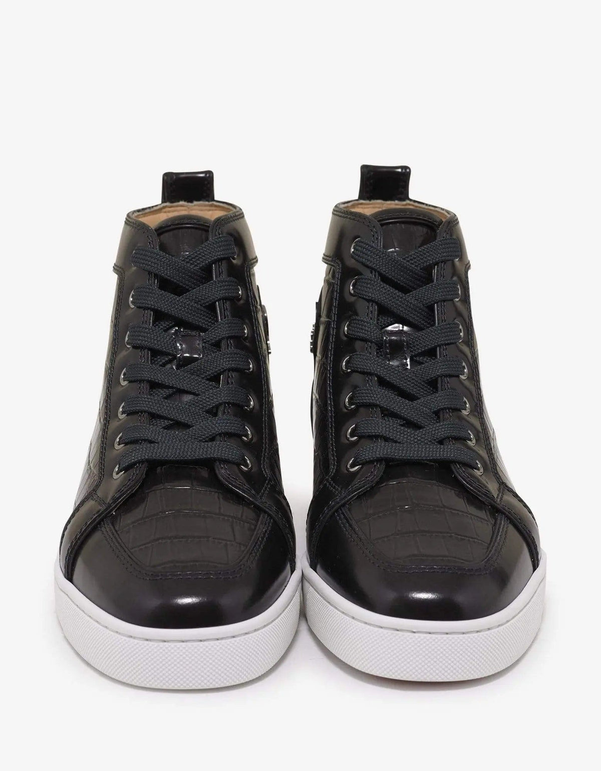 Christian Louboutin Rantus Flat Croc Embossed High Top Trainers