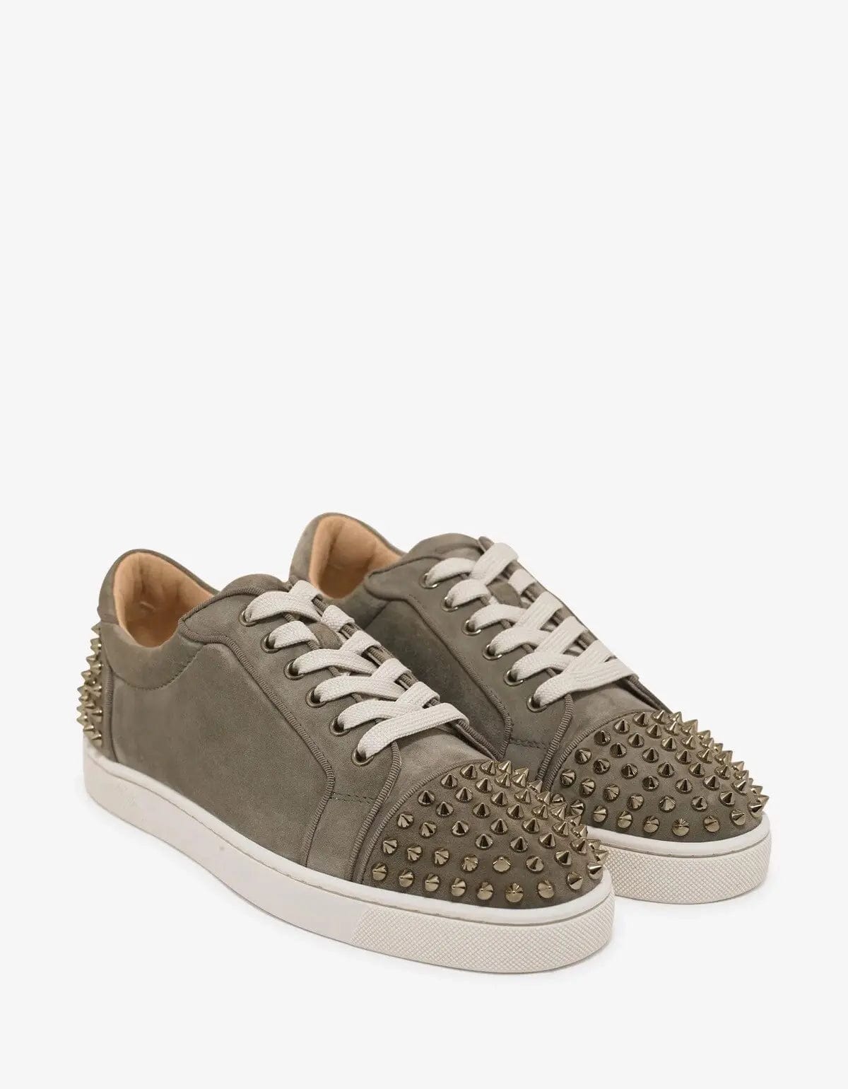 Christian Louboutin Seavaste 2 Orlato Khaki Suede Leather Trainers -